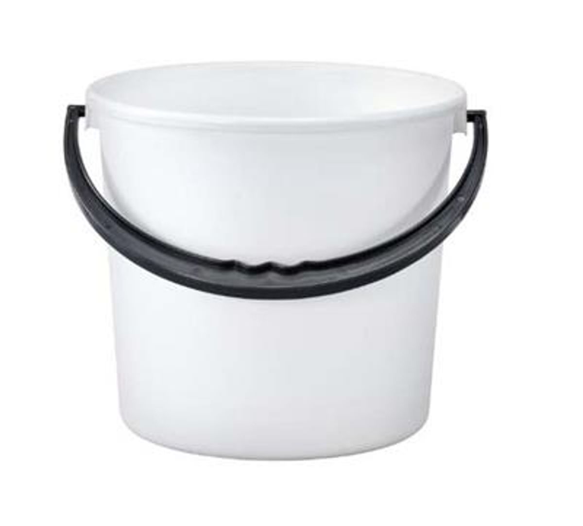 Plastbøtte 10 Liter med Hank - Hvit