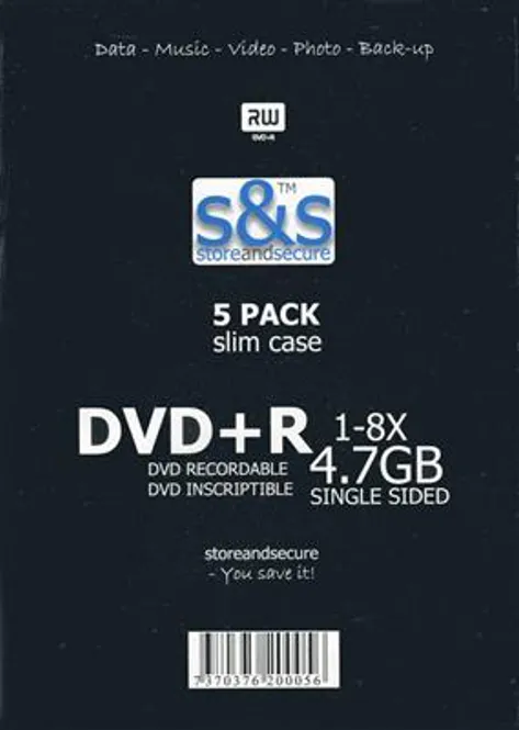 Hovedbilde 5 Pack DVDR - 4,7 GB Recordable, printable disc
