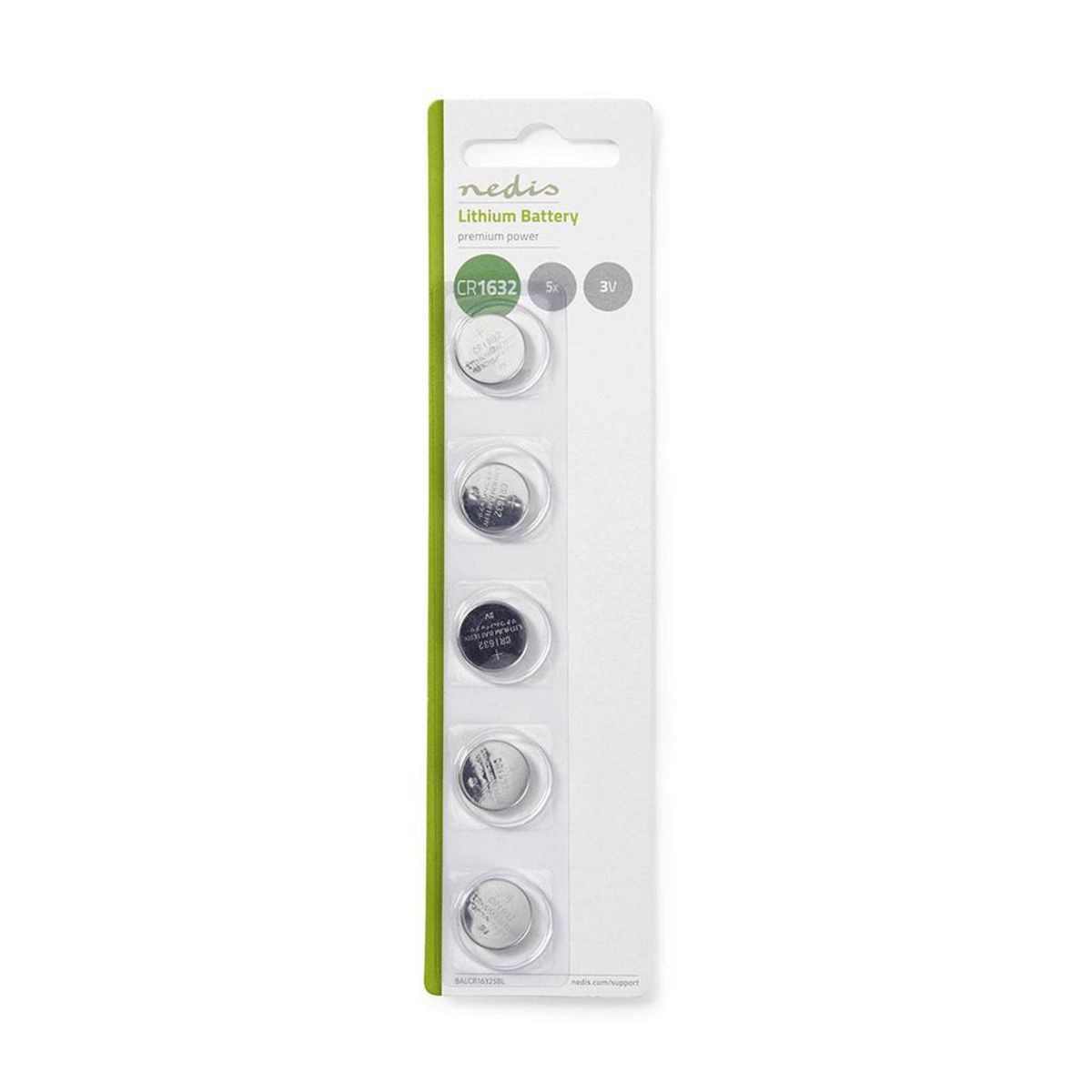 Knappcellebatteri - Lithium - 3V DC - 5 stk i pakke