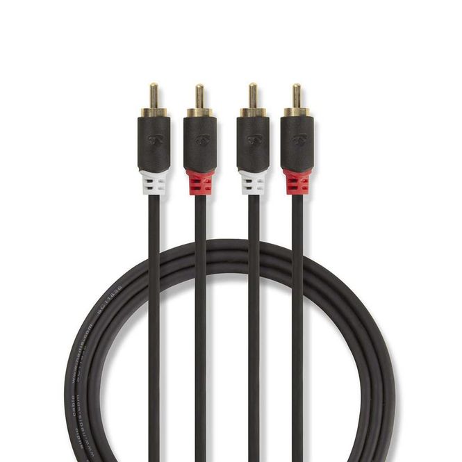 Hovedbilde Stereo Lydkabel RCA-Hann til RCA-Hann 1 meter ...