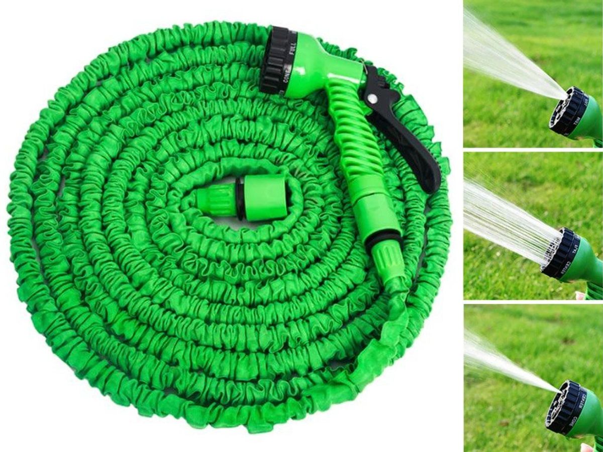 Hageslange Ekspanderende Flexislange fra 5 til 15 meter inkludert koblinger og spredepistol