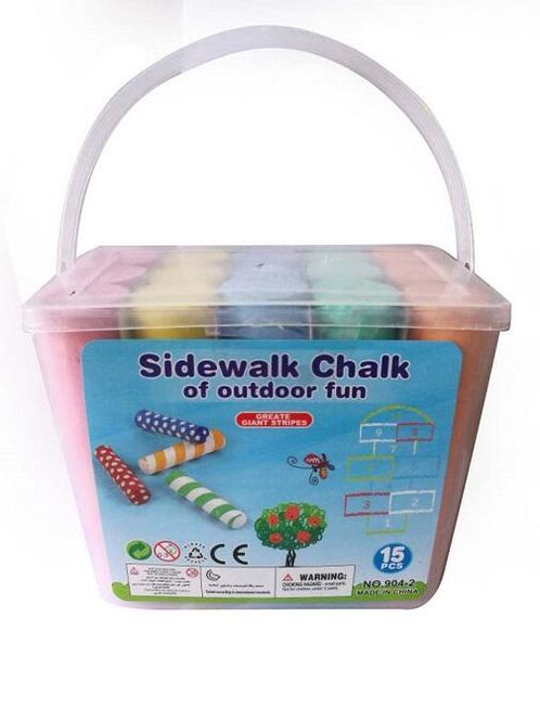 Hovedbilde Gatekritt Store kritt i Plastboks - 15 stk i ...