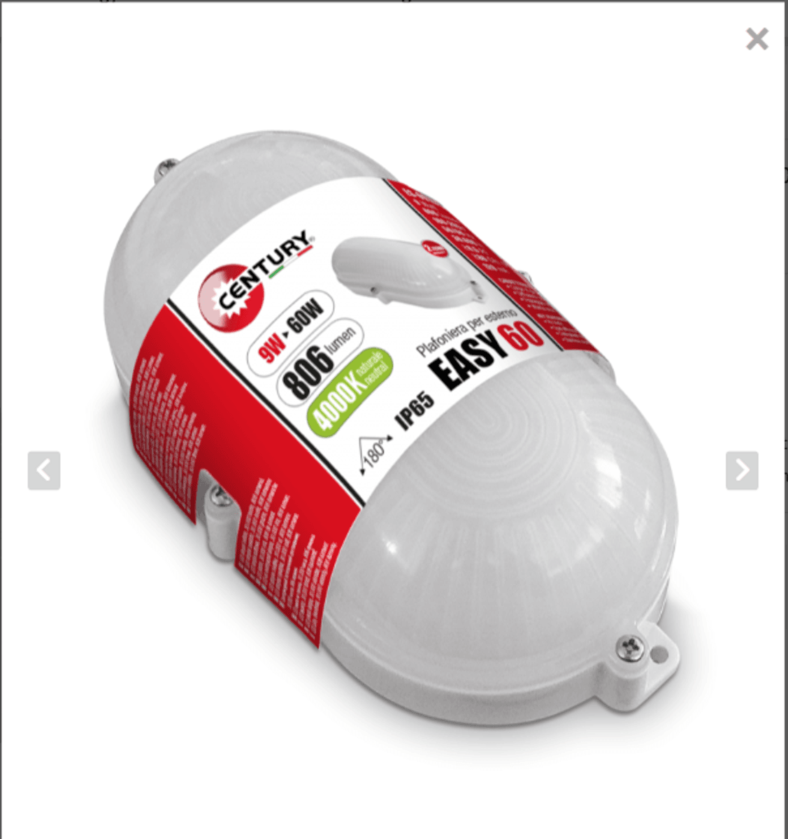 Utelampe IP65 Godkjent Century 9Watt - 806 Lumen - Century Garden