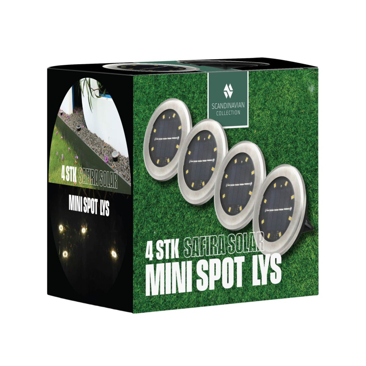 Solcellelampe Groundspot 4 stk i pakke - Safira Solar