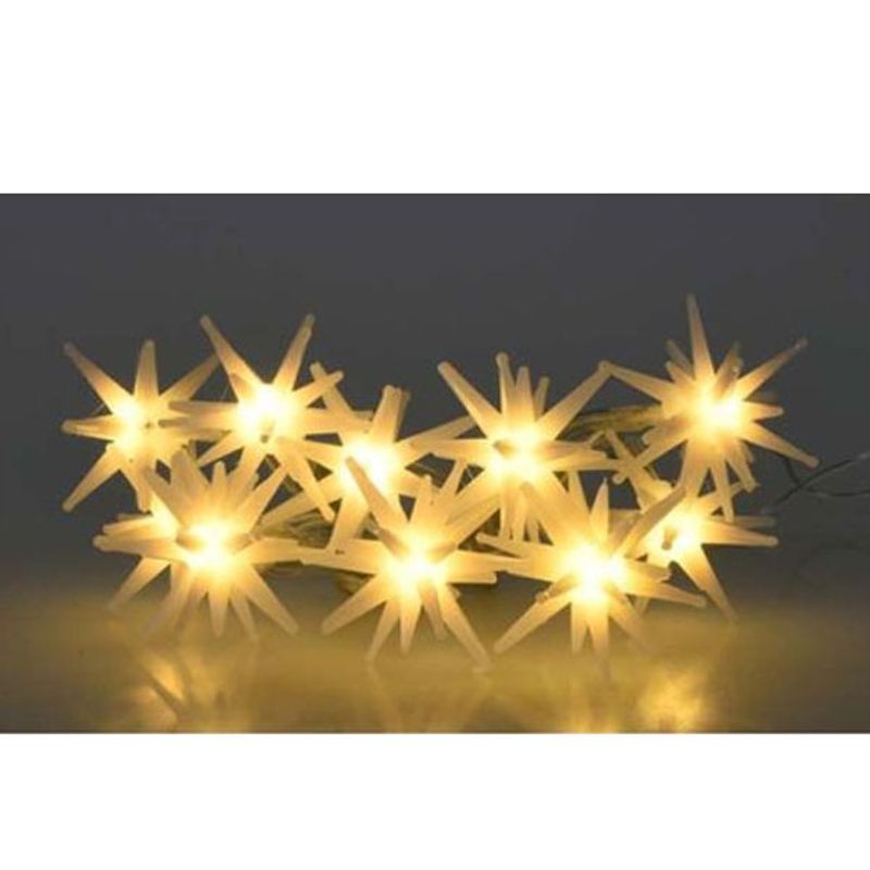 Lyslenke 10 stk Stjerner med Batteridrevne Led-Lys - 120cm Girlander