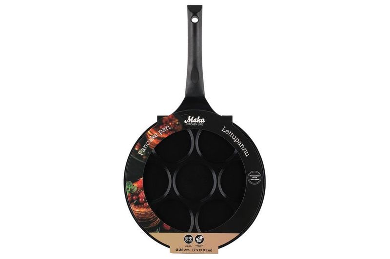 Pannekakepanne Non-Stick for alle platetopper 26 cm for 7 små pannekaker - Lappepanne