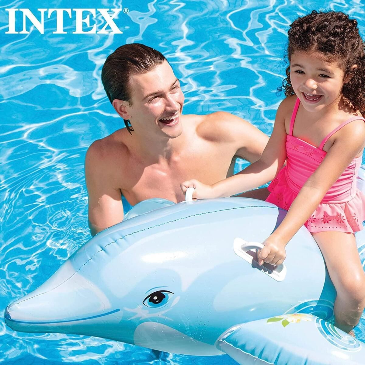 Oppblåsbar Ride on Delfin på Hele 175cm - Intex Badeleke