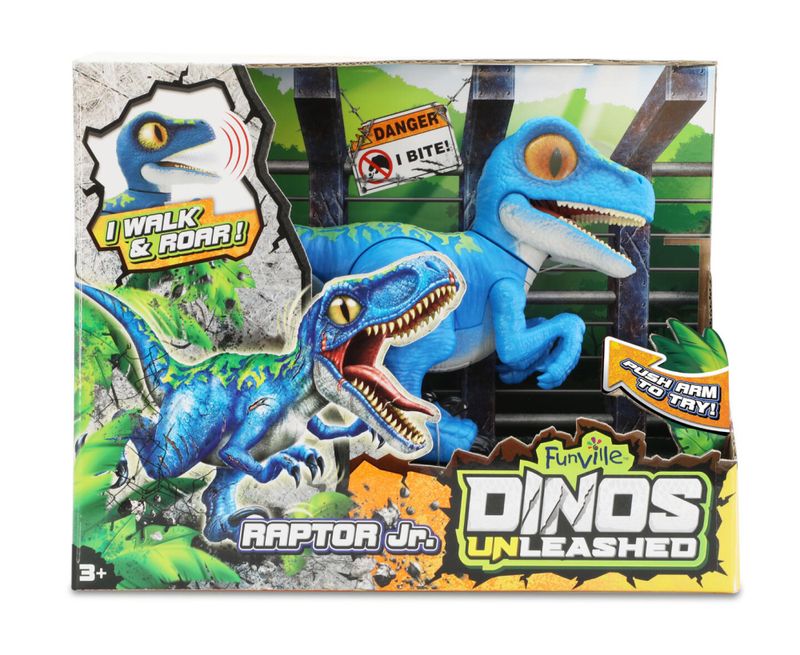 Dinosaur raptor lekefigur - Kan gå og brøle - 28 cm - Dinos Unleashed