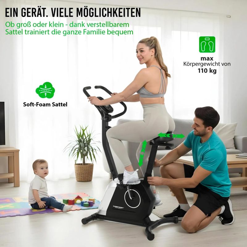Kompakt trimsykkel - Stillegående med 14 motstandsnivåer - Christopeit Active