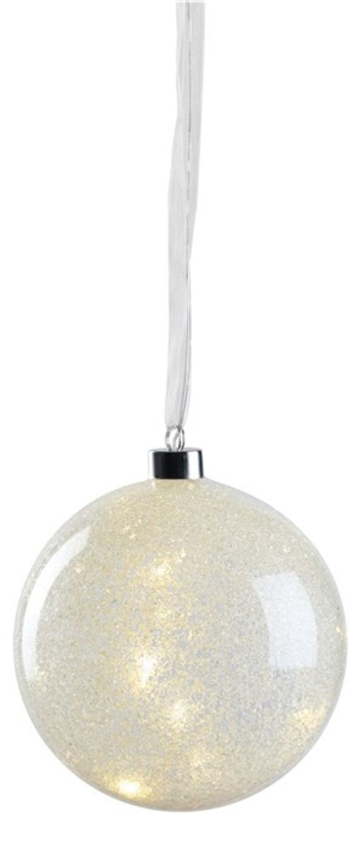 Glasskule med Snø og 20 Led-Lys - Flott pynt hele året