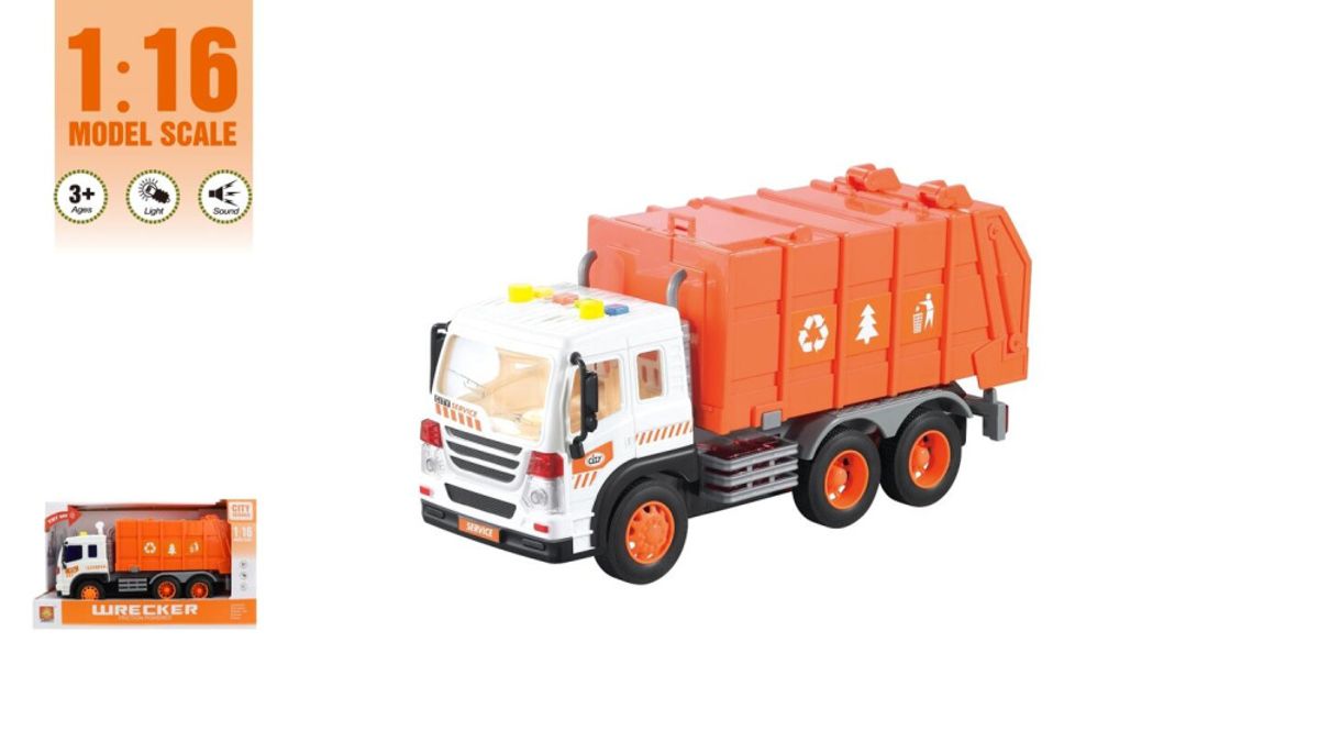 Søppelbil - Bossbil - Flott lekebil - 32 ,5 x 12 x 19 cm