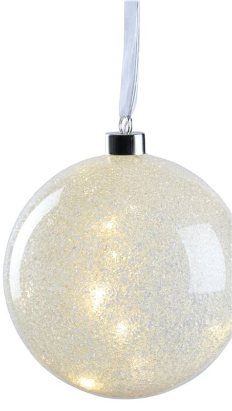 Glasskule med Snø og 20 Led-Lys - Flott pynt hele året