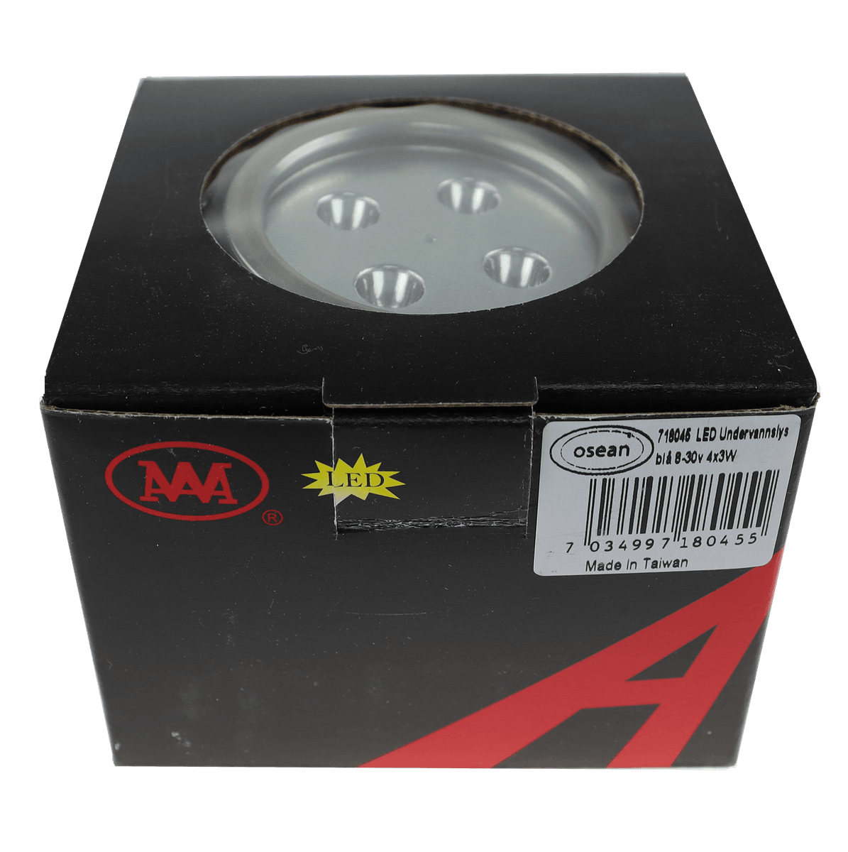 Undervannslys LED blå 8-30v 4x3W