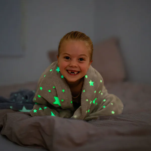 Hovedbilde Selvlysende Mykt Pledd - Glow in The Dark Pledd ...