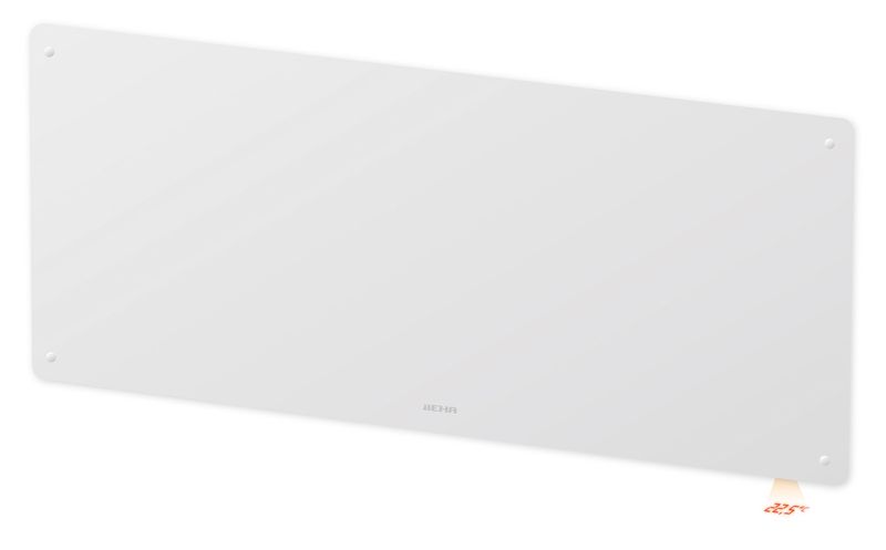 Beha panelovn smartovn med glassfront og Wifi - 1250W - Hvit PGV 12 - Norskutviklet varmeovn