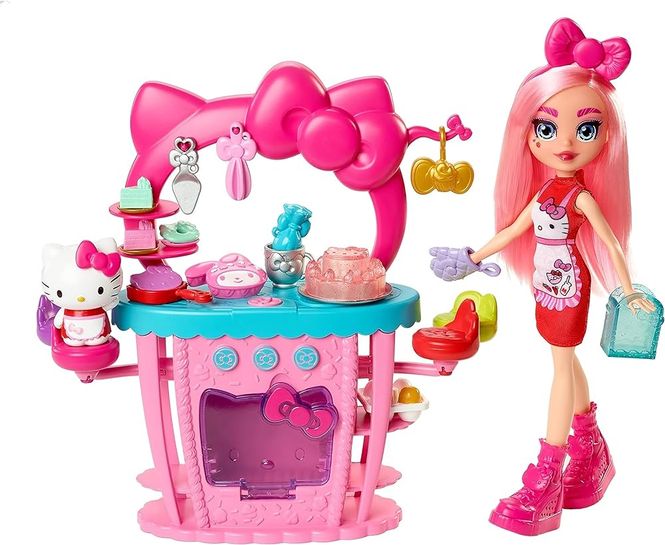 Hovedbilde Hello Kitty Dukke med Stort Kjøkken Lekesett