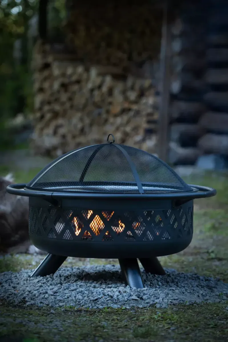 Bålpanne - Livingstone Outdoor Firepit 74cm inkludert Grillrist