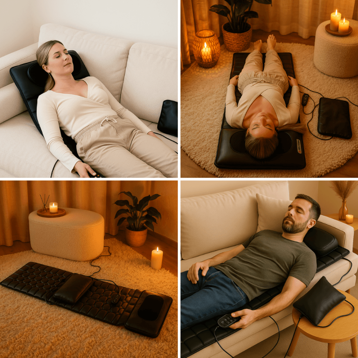 Massasjematte Stor Matte for Kroppsmassasje med Varme - Unn deg denne fantastiske massasjen