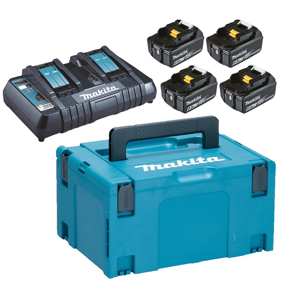 Makita Batterisett 18V LXT ® 4x6,0Ah Li-ion Dobbel Hurtiglader 198091-4