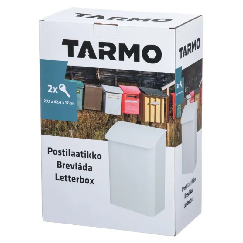 Postkasse med Nøkkellås 29x42cm - Hvit Metall
