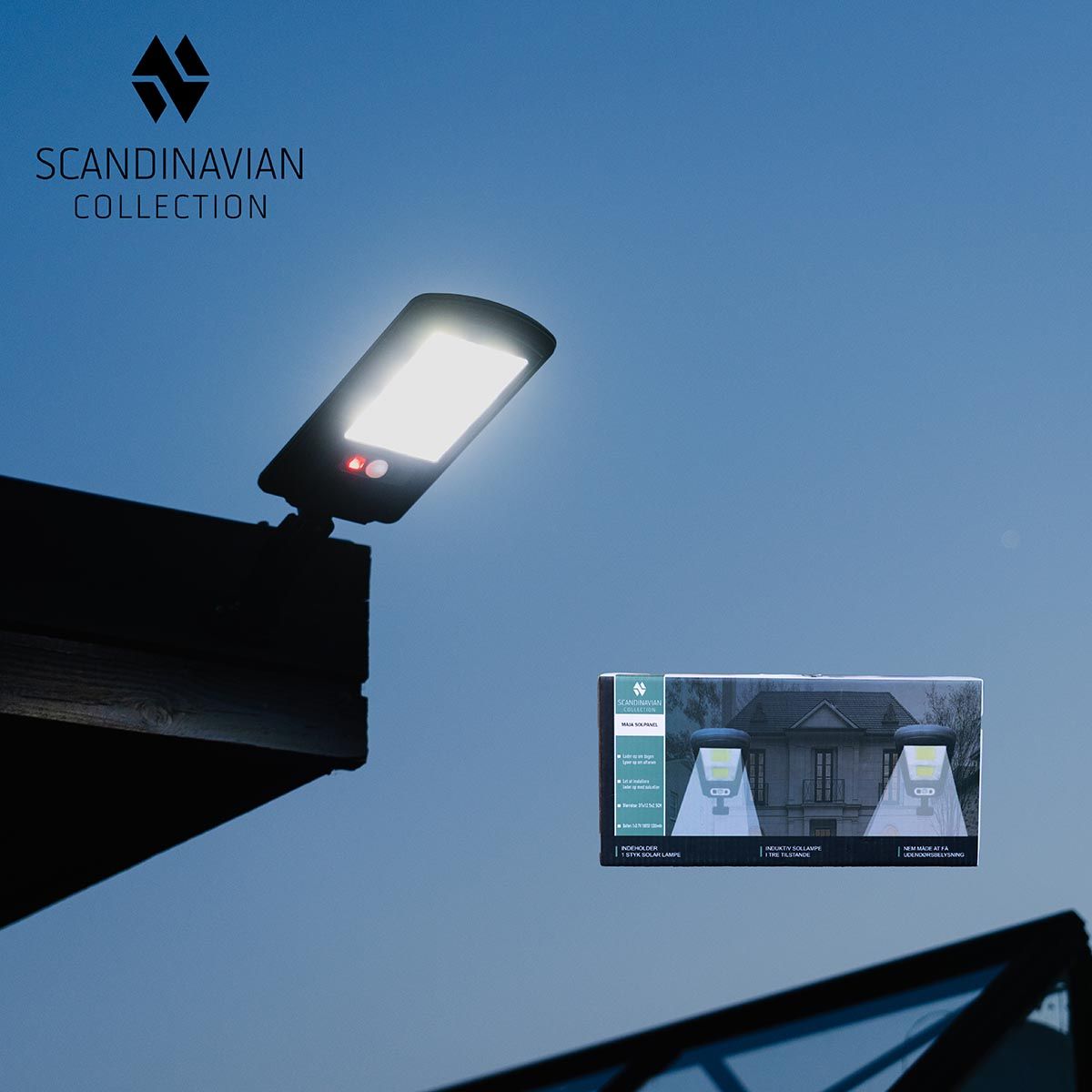 Utelampe med Solcellepanel og Fjernbetjening - Stor lampe med mye Lys - Maja Utelampe - PARTIKJØP