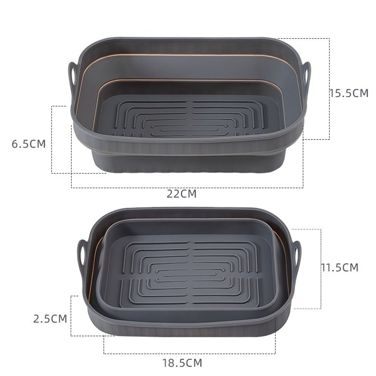 Airfryer Silikonform, Rektangulær 22X15,5cm