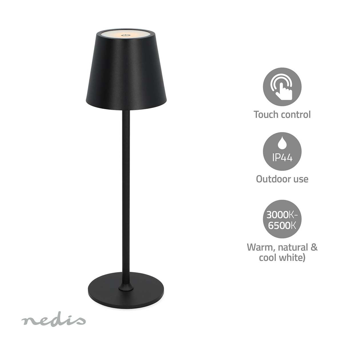 Oppladbar Lampe for Både Inne og Utebruk 150lm - Svart