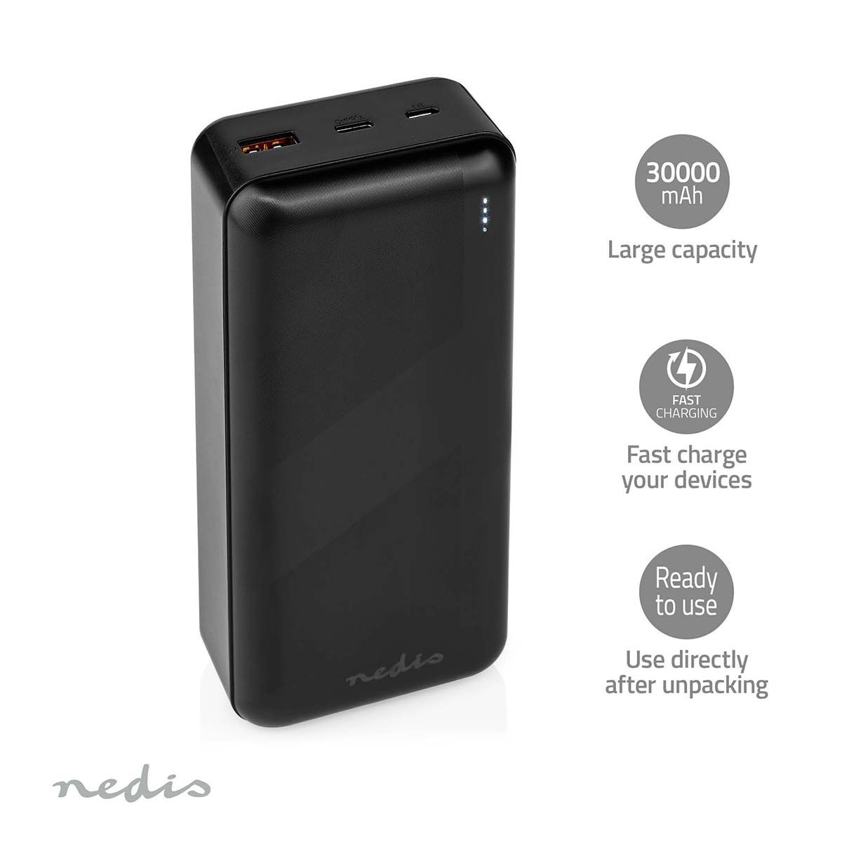 Powerbank for PC, MAC eller Telefoner og Nettbrett  Powerbank på hele 32.000mAh - Nedis