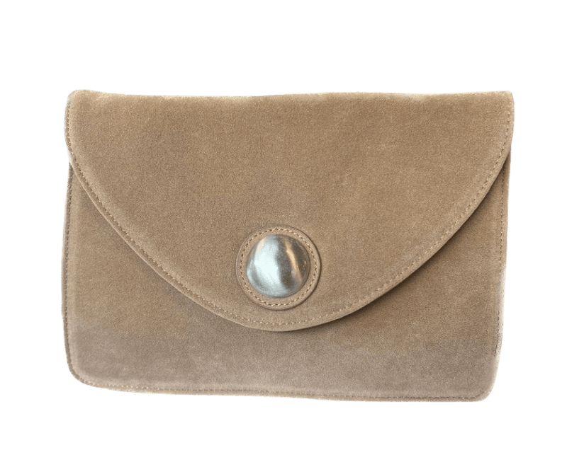 Brun Clutch Dameveske i Imitert Semsket Skinn – Veske til Dame fra Lulu's