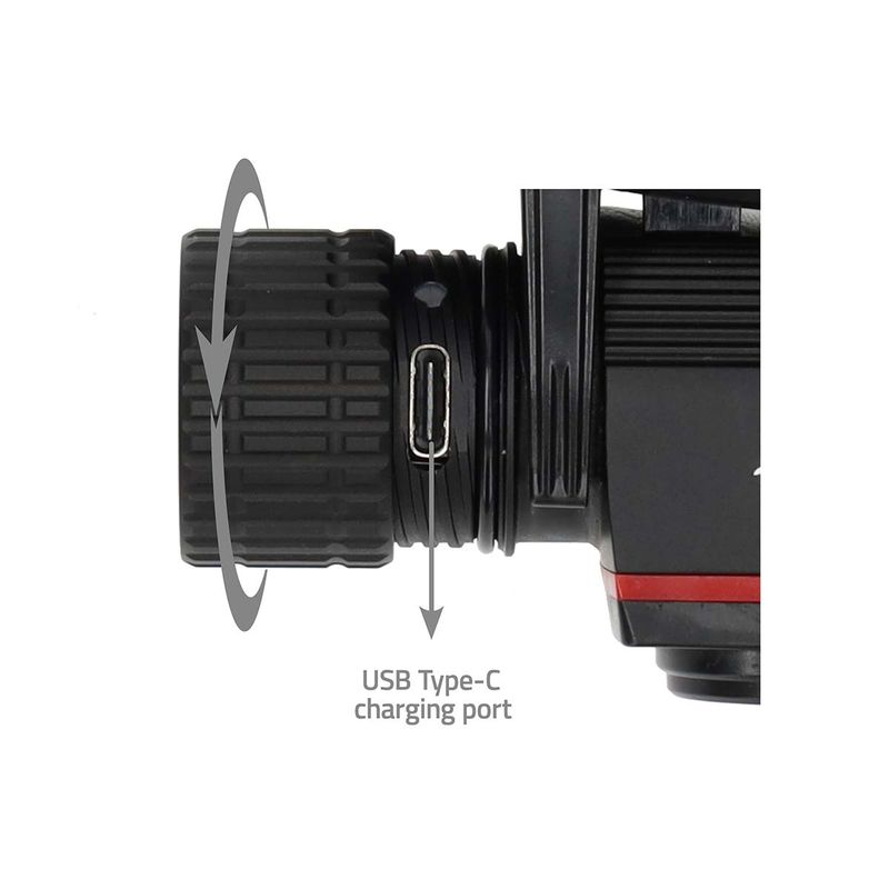 Hodelykt Oppladbar Led-Lykt med USB Lading - IPX4 - 1000 Lumen - Nedis