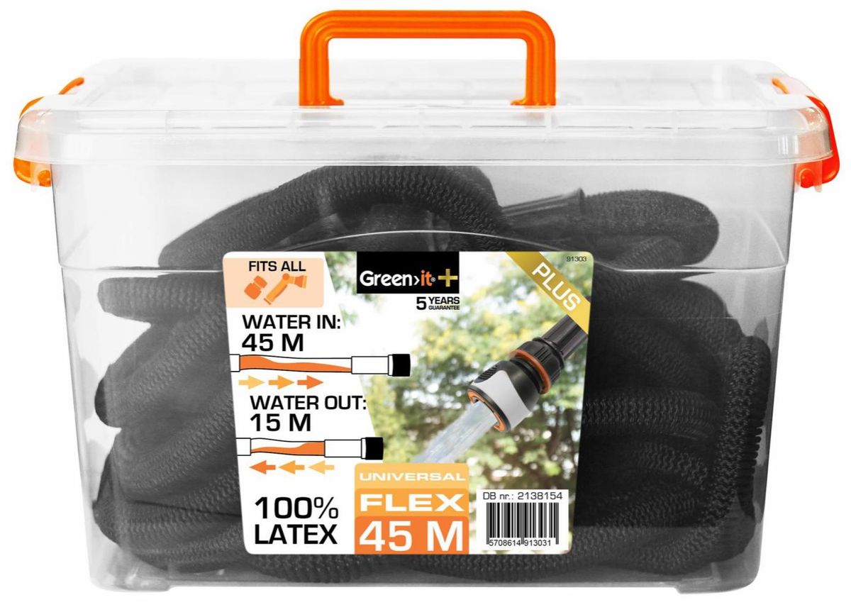 Vannslange Universal Flex Vannslange på 45 Meter med Koblinger