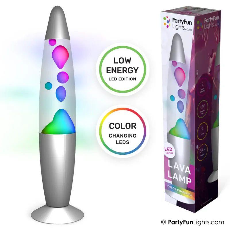 Lavalampe - Fargeskiftende Led-Lampe 34cm